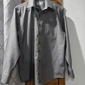 Colorado Rockies Cutter & Buck Gray Button-Up Shirt